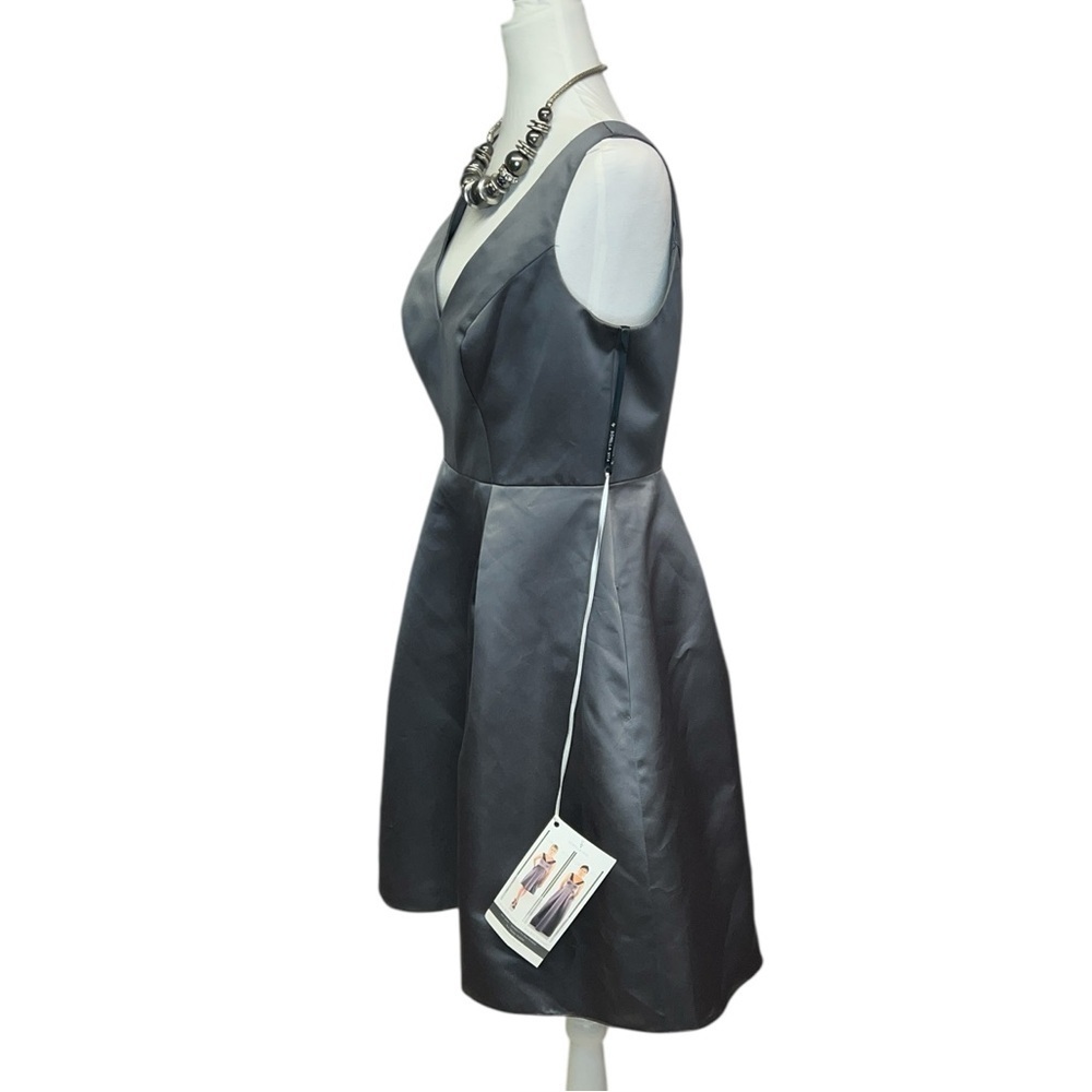 Sorella Vita Elegant Satin Cocktail Dress Pewter - Picture 3 of 6